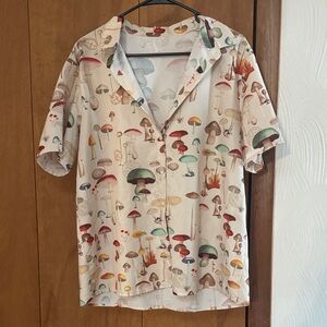 Mushroom Print Short Sleeve Shirt